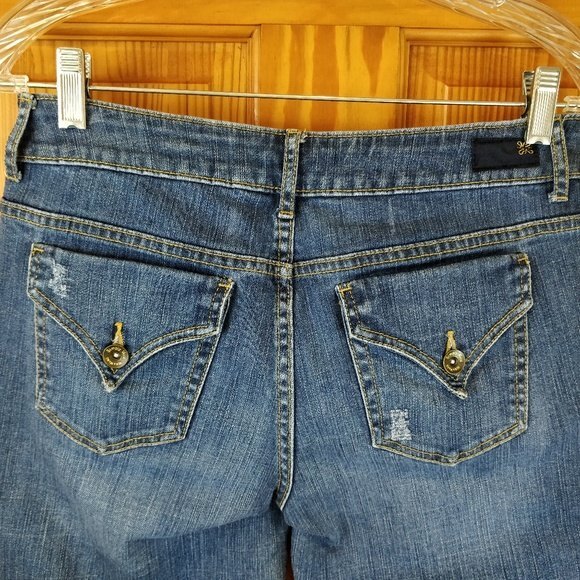 Simply Vera Vera Wang Skinny Jeans Size 6 Vintage Denim with Metal Buttons - Picture 3 of 8